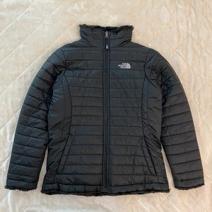 North Face black reversible puffer, girls size XL